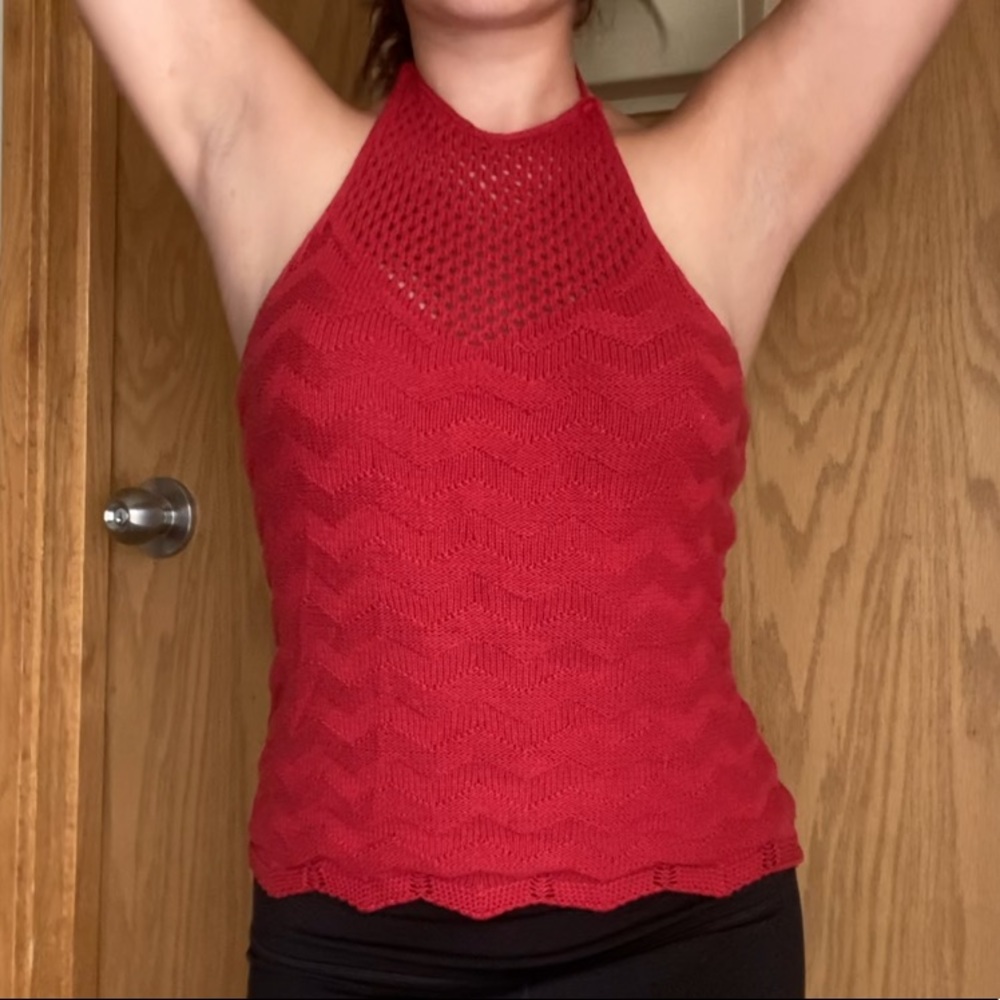 Red Crochet Top